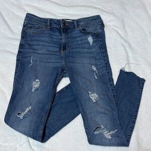 Hollister Ripped Dark Blue Skinny Jeans